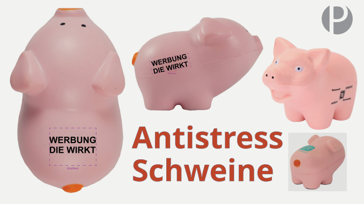 Antistress Ball Schweine bedrucken Anti-Stressbälle Knautschbälle bedrucken Promotion