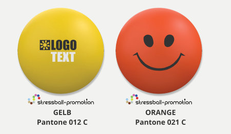Antistressball in gelb und orange bedrucken