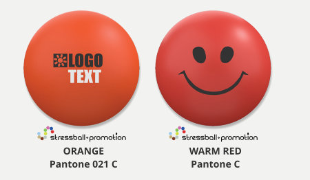 Antistressball in orange und warm red bedrucken