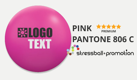 Stressball in pink Pantone 806 C bedrucken