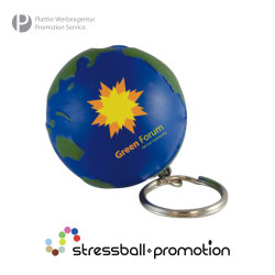 Antistress Schlüsselanhänger Welt Erde Globus bedrucken lassen von Stressball Promotion